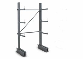 Basisset draagarmstelling voor lichte lasten - 2000x400 mm/2 enkelzijdige staanders met elk 3 draagarmen/enkelzijdig/184 kg per draagarm
