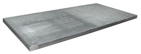 Bodembeschermbak type BSW 23 verzinkt - ca. 2850x1350x78 mm (lxbxh)/opvangvolume 269 liter/met verzinkt rooster (draagkracht 5000 kg/m&sup2;)/met palletwagen of heftruck berijdbaar