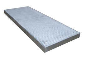 Bodembeschermbak type BSW 126 verzinkt - ca. 2500x1000x123 mm (lxbxh)/opvangvolume 263 liter/met verzinkt rooster (draagkracht 5000 kg/m&sup2;)/met palletwagen of heftruck berijdbaar
