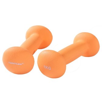 Tunturi Dumbbells - 2 x 1,0 kg - Neopreen - Fluor Oranje