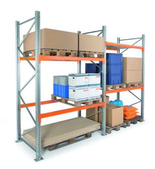 Basisset palletstelling Epsirack - 3000x2700x1100 (hxbxd)/1 veld van 2700 mm/2 liggerniveaus/palletgewicht tot 1.000 kg