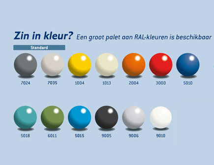 Hoekstaander voor industri&euml;le scheidingswand/hoogte 2200 mm/interne hoek 225&deg;/leverbaar in diverse RAL kleuren