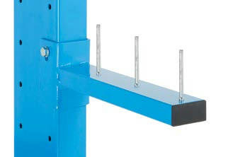Afneembare aanslag draagarmstelling voor lichte lasten - hoogte 100 mm/totale lengte 145 mm/elektro-verzinkte draden diameter 8 mm/voor draagarmen 40x40 mm