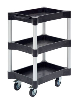 MZW 1 -Multifunctionele trolley met 3 bakken van polyethyleen - 1059x535x713 mm/3 laadvlakken/draagvermogen 125 kg