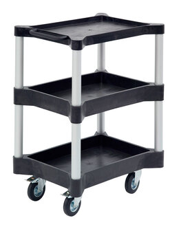 MZW 5 -Multifunctionele trolley met 2 bakken en 1 legbord van polyethyleen - 1059x535x713 mm/3 laadvlakken/draagvermogen 125 kg