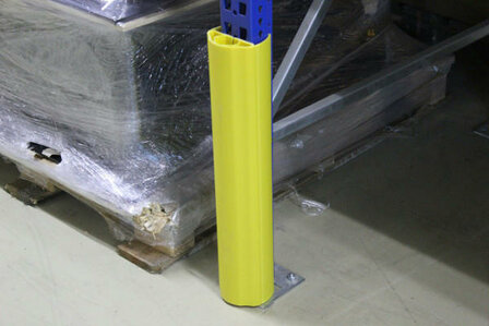 Kunststof stijlbeschermer type DF-RG-5/bevestiging direkt op de stijl/hoogte 1000 mm/voor stijlbreedte 75-100 mm/kleur: geel