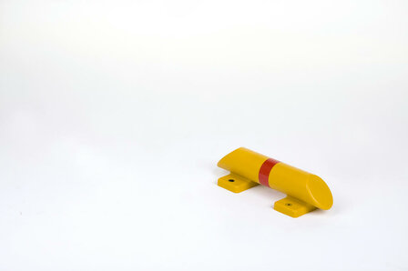 Stootbeschermbalk P60-10 polyurethaan/lengte 400mm/diameter &Oslash; 80 mm/geel met rode waarschuwings reflectoren