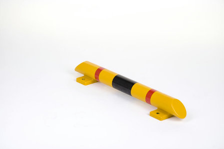 Stootbeschermbalk P60-20 polyurethaan/lengte 800mm/diameter &Oslash; 80 mm/geel met zwarte en rode waarschuwings reflectoren