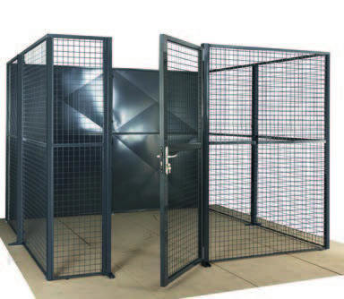 Plaatstalen paneel voor industri&euml;le scheidingswand/hoogte 2200 mm/breedte 1500 mm/diamant plaatstaal 0,8 mm/leverbaar in diverse RAL kleuren