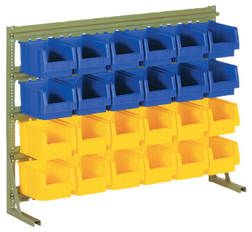 V 6 D -Vario rek met magazijn zichtbakken - 765x1000 mm (hxb)/inclusief magazijn zichtbakken PLK 3/rek leverbaar in RAL 6011 en RAL 9011