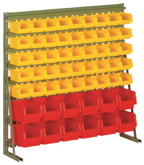 V 8 B -Vario rek met magazijn zichtbakken - 1000x1000 mm (hxb)/inclusief magazijn zichtbakken PLK 3 en 4/rek leverbaar in RAL 6011 en RAL 9011