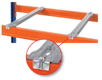 16141-55 -Diepteligger palletstelling -voor staanderdiepte 800mm/met eindlippen/verzinkt/draagvermogen 1352kg per paar