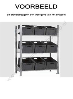 13684-Extra niveau schuine legbordenstelling - ca. 1300x600mm/voor containers en kratten/sendzimir verzinkt/150kg legbordbelasting