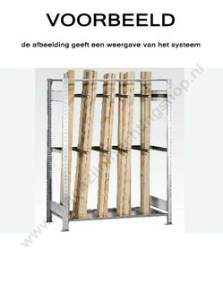 22620-Basisset langgoedstelling  - ca. 2000x1000x500mm/voor staande opslag tot 2200mm/sendzimir verzinkt/150kg legbordbelasting