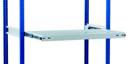 32727-Uittrekblad voor MULTIplus inhaaksysteemstellingen/afmetingen 1.000x600 (BxD)/telescopische geleiders met kogellagers/draagvermogen 70 kg bij gelijkmatig verdeelde belasting/RAL 7035 lichtgrijs