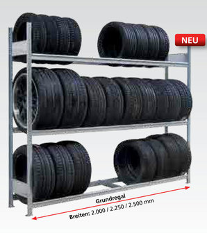 20934-Extra niveau bandenstelling  - breedte 1500 mm/1 niveau met 2 liggers/sendzimir verzinkt/400kg