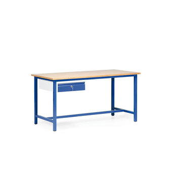 Werktafel met 1 schuiflade 52-5710-32, afmetingen 1600x700 mm, tafelblad 25 mm met multiplex, Taurotec