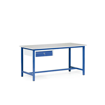 Werktafel met 1 schuiflade 52-5810-12, afmetingen 1600x800 mm, tafelblad 25 mm met melaminaat, Taurotec