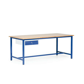 Werktafel met 1 schuiflade 52-7810-32, afmetingen 2000x800 mm, tafelblad 25 mm met multiplex, Taurotec