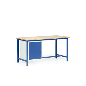 Werktafel met 1 kastenblok 52-5715-32, afmetingen 1600x700 mm, tafelblad 25 mm met multiplex, Taurotec