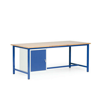 Werktafel met 1 kastenblok 52-7815-32, afmetingen 2000x800 mm, tafelblad 25 mm met multiplex, Taurotec