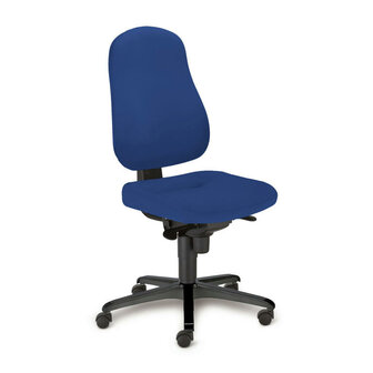 Bureaustoel Bizzi deluxe 503-1028, zonder armleuningen, bekleding in blauw, Taurotrade