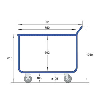 Magazijnwagen 10-1002-R21, met 2 laadvlakken, zonder rand, polyamide banden, Rotauro