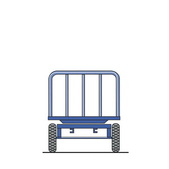 Handwagen met kopwanden uit staalbuis 14-1021-K, hoogte kopwanden 500 mm, laadvlak 1250x800 mm, Rotauro