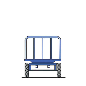 Handwagen met kopwanden uit staalbuis 14-1022-K, hoogte kopwanden 500 mm, laadvlak 1600x900 mm, Rotauro