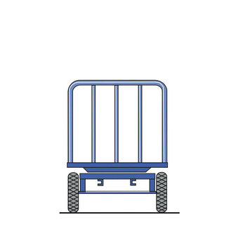 Handwagen met kopwanden uit staalbuis 14-1026-K, hoogte kopwanden 750 mm, laadvlak 1250x800 mm, Rotauro