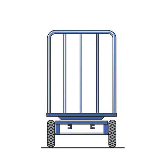 Handwagen met kopwanden uit staalbuis 14-1032-K, hoogte kopwanden 1000 mm, laadvlak 1250x800 mm, Rotauro