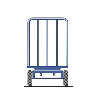 Handwagen met kopwanden uit staalbuis 14-1032-K, hoogte kopwanden 1000 mm, laadvlak 1250x800 mm, Rotauro