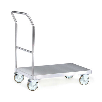 Platformwagen roestvrij staal VA-PK 202, met 1 duwbeugel, laadvlak 1200x800 mm, Tauroflex