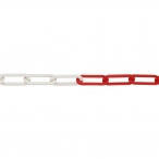 M-POLY zichtketting uit polyethyleen lengte 25 meter/schakeldikte &Oslash; 8 mm/schakelopening 52x11 mm/niet op belasting getest/kleur: rood-wit