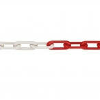 MNK-nylon afzetketting lengte 25 meter/schakeldikte &Oslash; 8 mm/schakelopening 51x15 mm/testlast 340 daN/treklast 530 daN/kleur: rood-wit