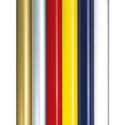 MORION Riempaal/hoogte 955 mm/bovendeel uit gelakt aluminium/zware, ronde metalen voetplaat met kunststofbekleding/zelfspannende riem/lengte riem 3 meter/riemkleur: zwart-blauw-zwart