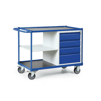 Werkplaatswagen 110-1023, met 1 kast + 1 legbord, laadvlak 980x600 mm, Tauroflex