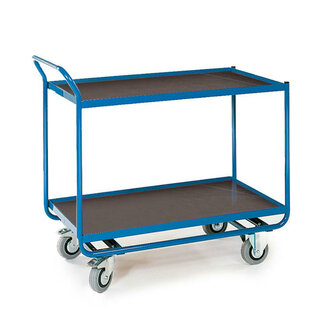 Werkplaatswagen 11-1450-R12, basismodel C met houten legbord onder, draagvermogen 300 kg, elastische banden, Rotauro