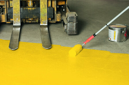 PROline antislip vloerverf/5 liter/zorgt voor een stroef anti-slip oppervlak/voor sterk belaste industrievloeren: beton en asfalt/kleur: RAL 7030 steengrijs