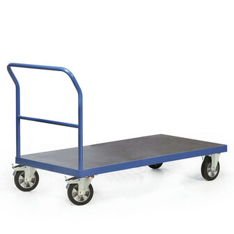Zwaarlast platformwagen 24-1008, met 1 duwbeugel, laadvlak 2000x800 mm, Rotauro, platformwagen met 1 duwbeugel