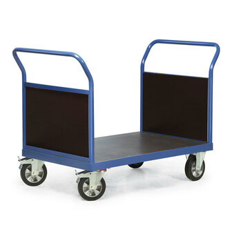 Zwaarlast platformwagen 24-1020, met 2 kopwanden van hout, laadvlak 1000x700 mm, Rotauro, platformwagen met 2 kopwanden, hout