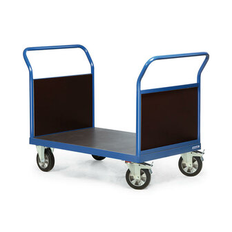 Zwaarlast platformwagen 24-1020, met 2 kopwanden van hout, laadvlak 1000x700 mm, Rotauro, platformwagen met 2 kopwanden, hout