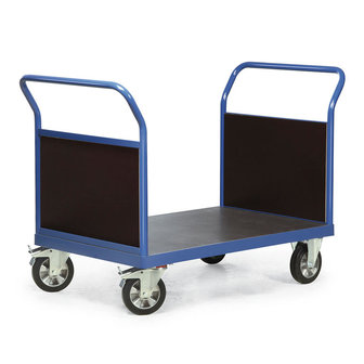 Zwaarlast platformwagen 24-1021, met 2 kopwanden van hout, laadvlak 1200x800 mm, Rotauro, platformwagen met 2 kopwanden, hout