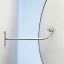 Industriespiegel Spion uit stootvast acrylglas/ronde spiegel met wandarm/spiegelgrootte &Oslash; 300 mm/kijkafstand 2 m/zeer mooie beeldweergave