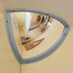 MORION controlespiegel uit roestvrij edelstaal/spiegelgrootte 250x250 mm (bxh) /kijkafstand 4 m/ideaal tegen vandalisme/helder beeld/bevestigd in een stalen kader