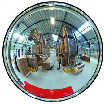 INDOOR ruimtespiegel/spiegelgrootte 450 &Oslash; x 100 mm/kijkafstand 4 m/waarnemingsspiegel uit acryl/voor binnengebruik/groot kijkveld/voor bedrijven en kantoren