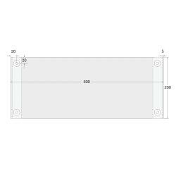 Stootrand voor ronde kolommen/rechthoek/ 500x200x20 (bxhxd)/polyurethaanschuim/geel-zwart/voor binnen- en buitenbereik