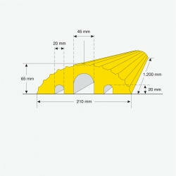 MORION kabelbrug klein/afmetingen 210x1200x65 mm (lxbxh)/beveiligen van kabels en buizen tot 45 mm &Oslash;/sterk rubber/kleur: geel