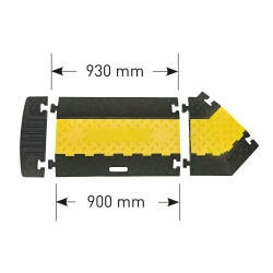 Standaardelement MORION kabelbrug middelgroot/afmetingen 590x930x50 mm (lxbxh)/hoge belastbaarheid/voor straten en bouwplaatsen/kleur: zwart-geel