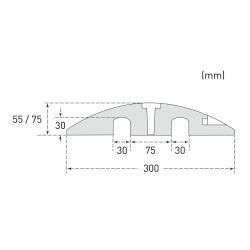 Afsluitelement met pen Easy Rider 55 verkeersdrempel/afmetingen 300x225x55 mm (lxbxh)/remt het verkeer zeer sterk af/goed zichtbaar/zwart